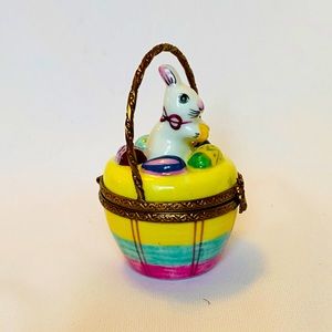 Limoges Bunny in a Basket